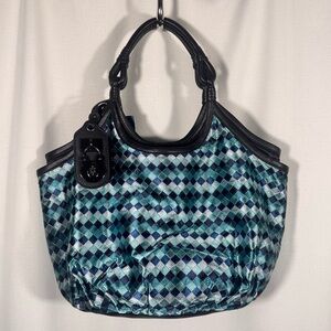 NWT Lockheart Sky’s The Limit Blue Green Woven Shoulder Bag